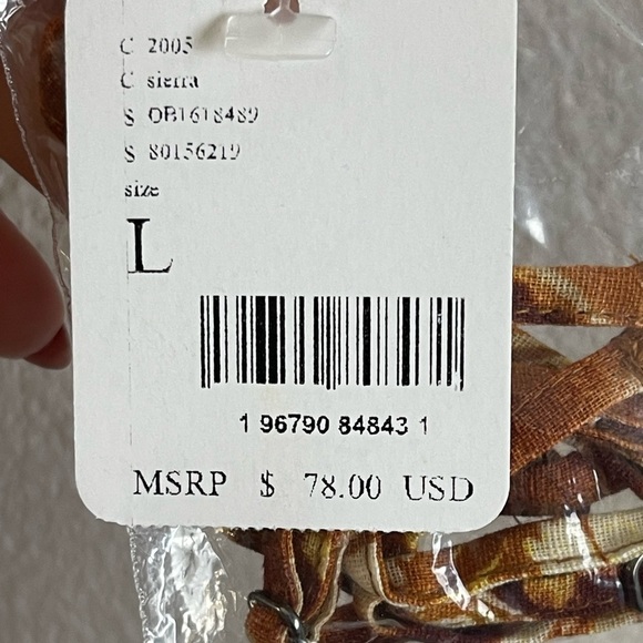 FREE PEOPLE Kendra Printed Tube Top Strapless Brown Neutrals Boho Sz Large 0658 - Picture 3 of 4